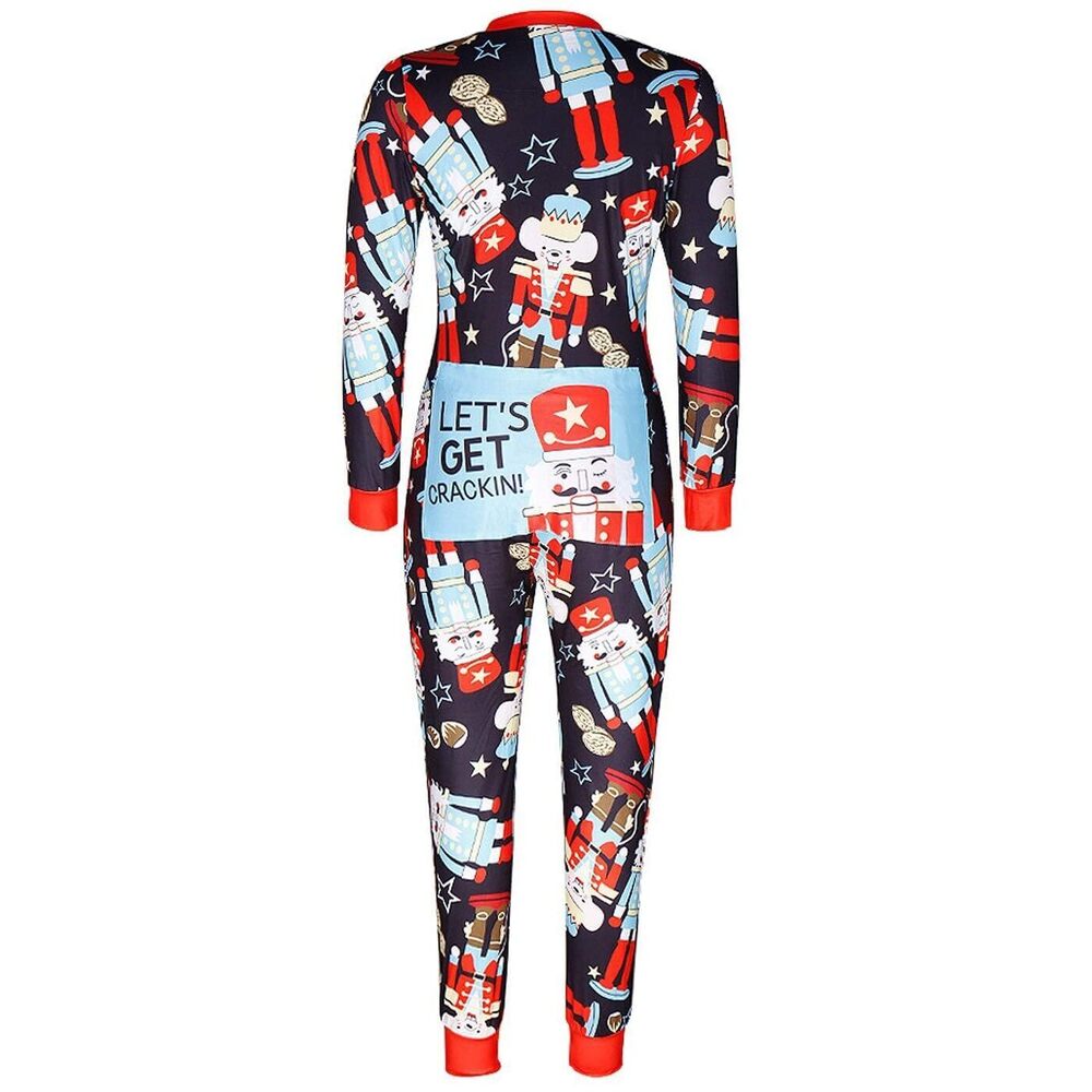 1848 Family Ugly Christmas Pajamas, Adult Matching Onesie Jumpsuit View 4